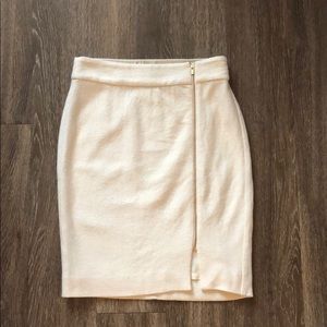 Banana Republic White Wool Zipper Skirt